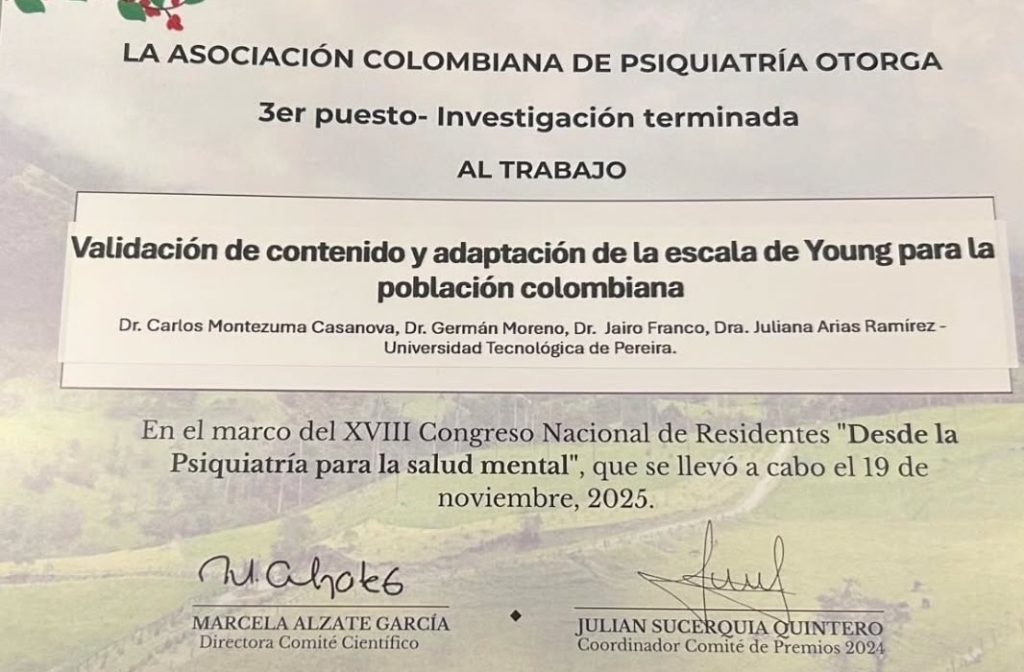 Instituto del Sistema Nervioso del Risaralda mención de honor 